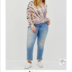TORRID Super soft tie dye top Dolman long sleeves NWT